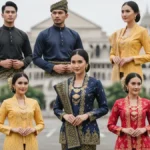 Composite cultural fashion photo using Google Gemini AI Prompts for Malaysian Traditional Dress