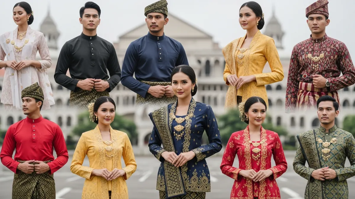 Composite cultural fashion photo using Google Gemini AI Prompts for Malaysian Traditional Dress